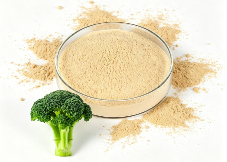 Brassica oleracea var. italica의 신선한 꽃송이 확대 사진