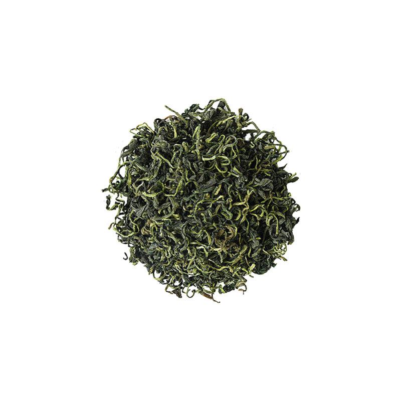 오엽기노스테마(Gynostemma pentaphyllum)의 신선한 덩굴잎을 찍은 근접 촬영 사진